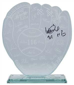 2001 Ichiro Suzuki Autographed Seattle Mariners Record Breaking Wins Trophy Presented to Ichiro Suzuki (Ichiro LOA)